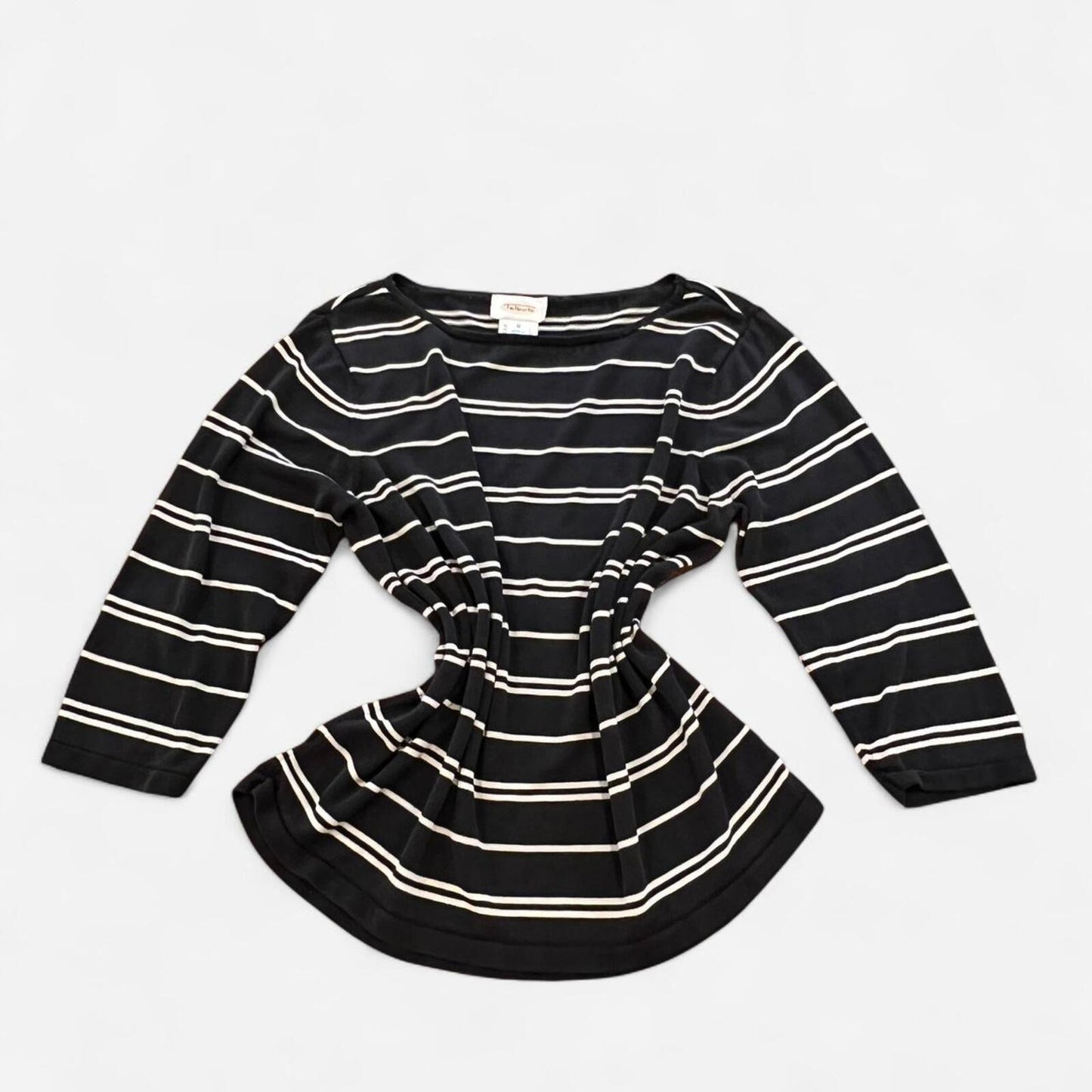 Vintage Silk Stripe Top 90s Minimalist