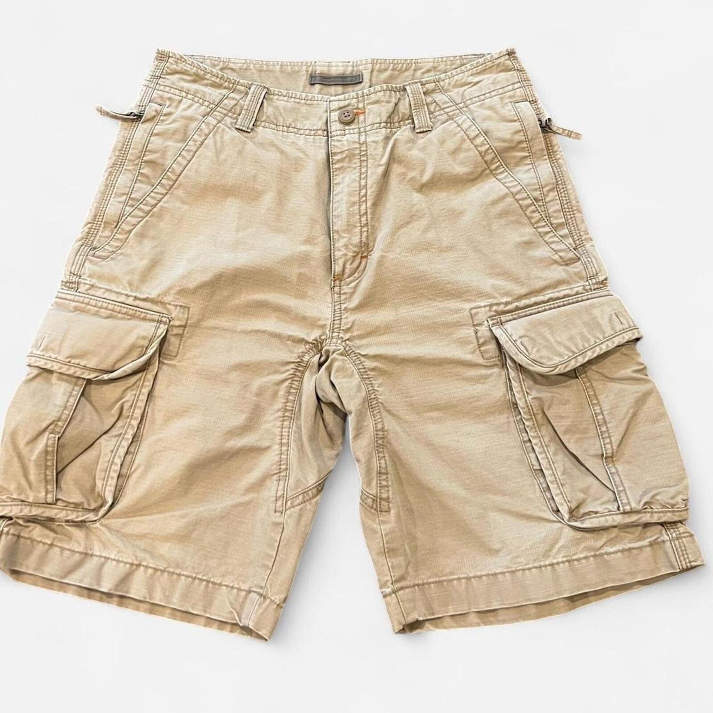 Vintage Y2K Khaki Cargo Shorts Utility Baggy Fit