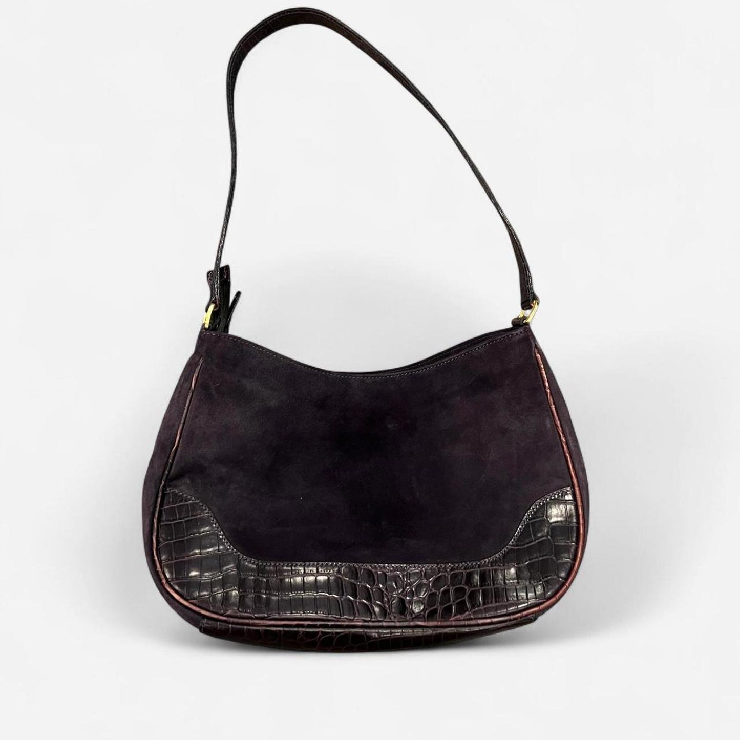 Vintage 90s Y2K Leather Baguette Bag Made in Italy