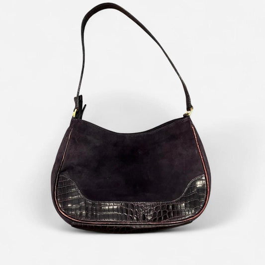 Vintage 90s Y2K Leather Baguette Bag Made in Italy