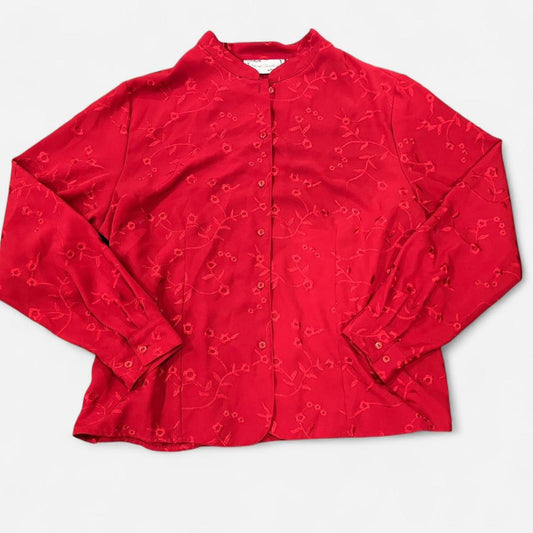 Vintage Red Embroidered Blouse