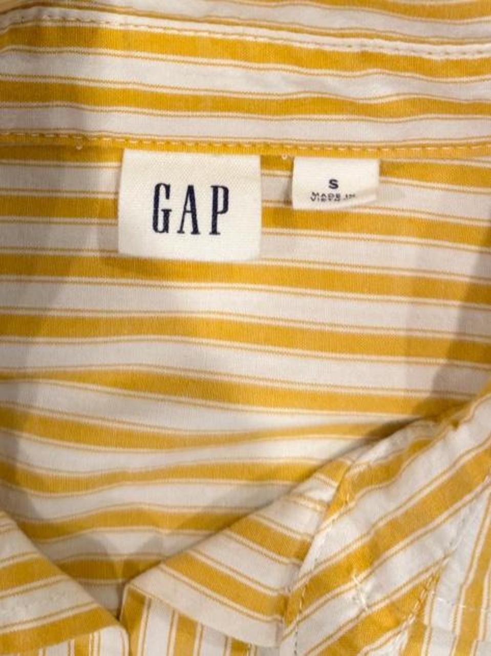 Gap Yellow Stripe Button-Up Shirt – Small