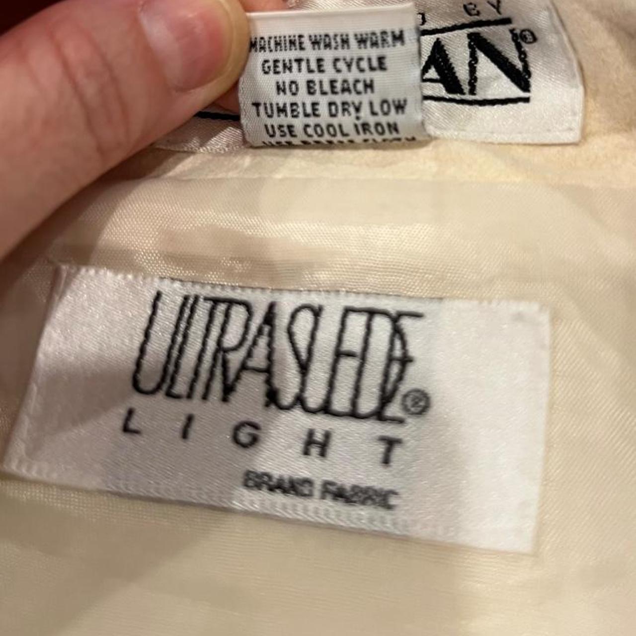 Vintage 90s Buttery Cream Ultrasuede Bomber Jacket Snap Front Minimalist L