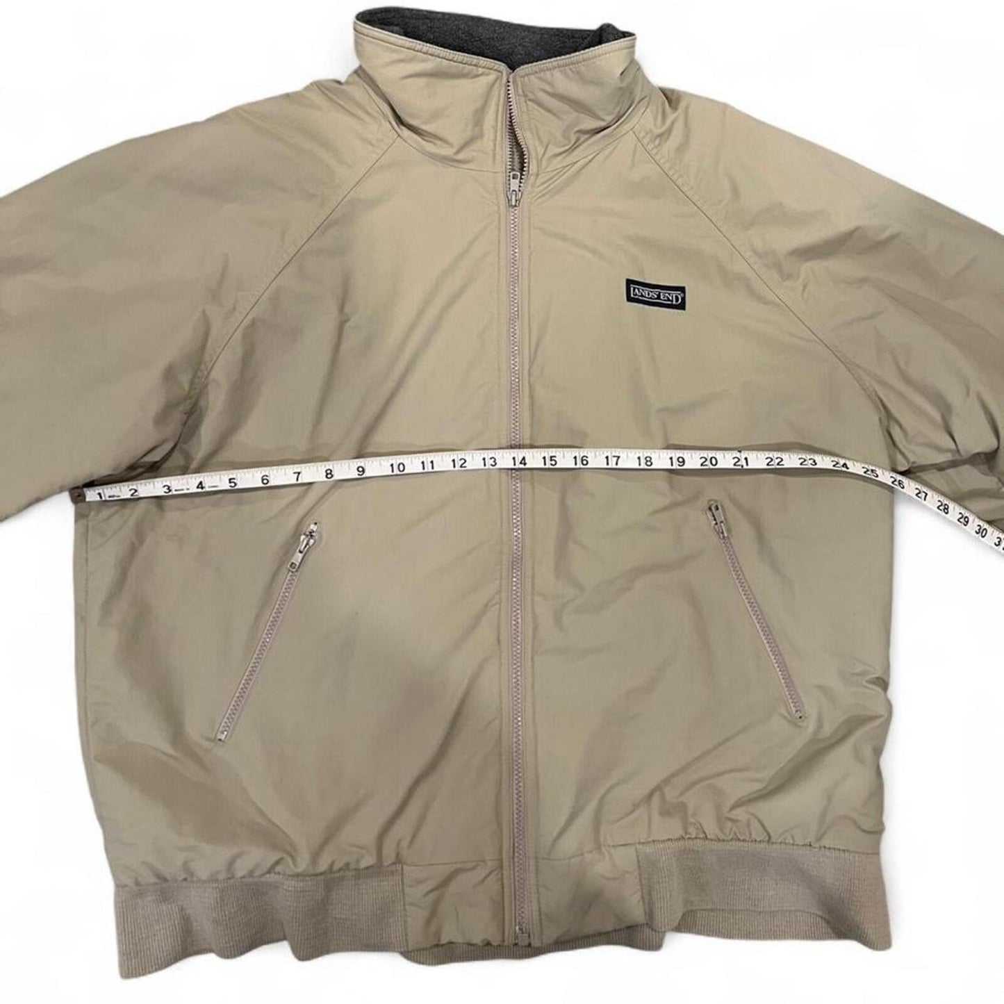 Vintage 90s Lands’ End Fleece Lined Bomber Jacket XL