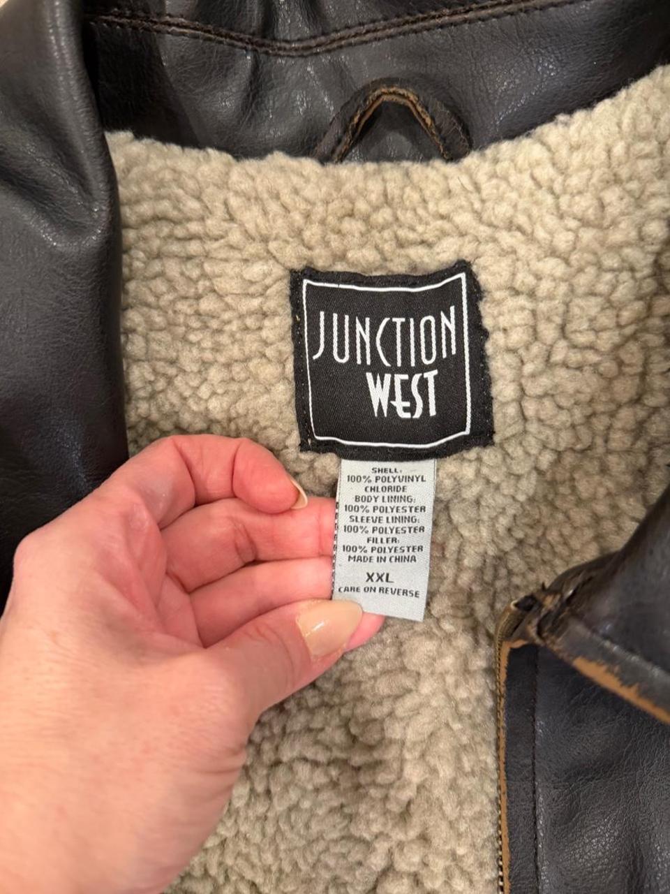Vintage Faux Leather Sherpa Lined Jacket