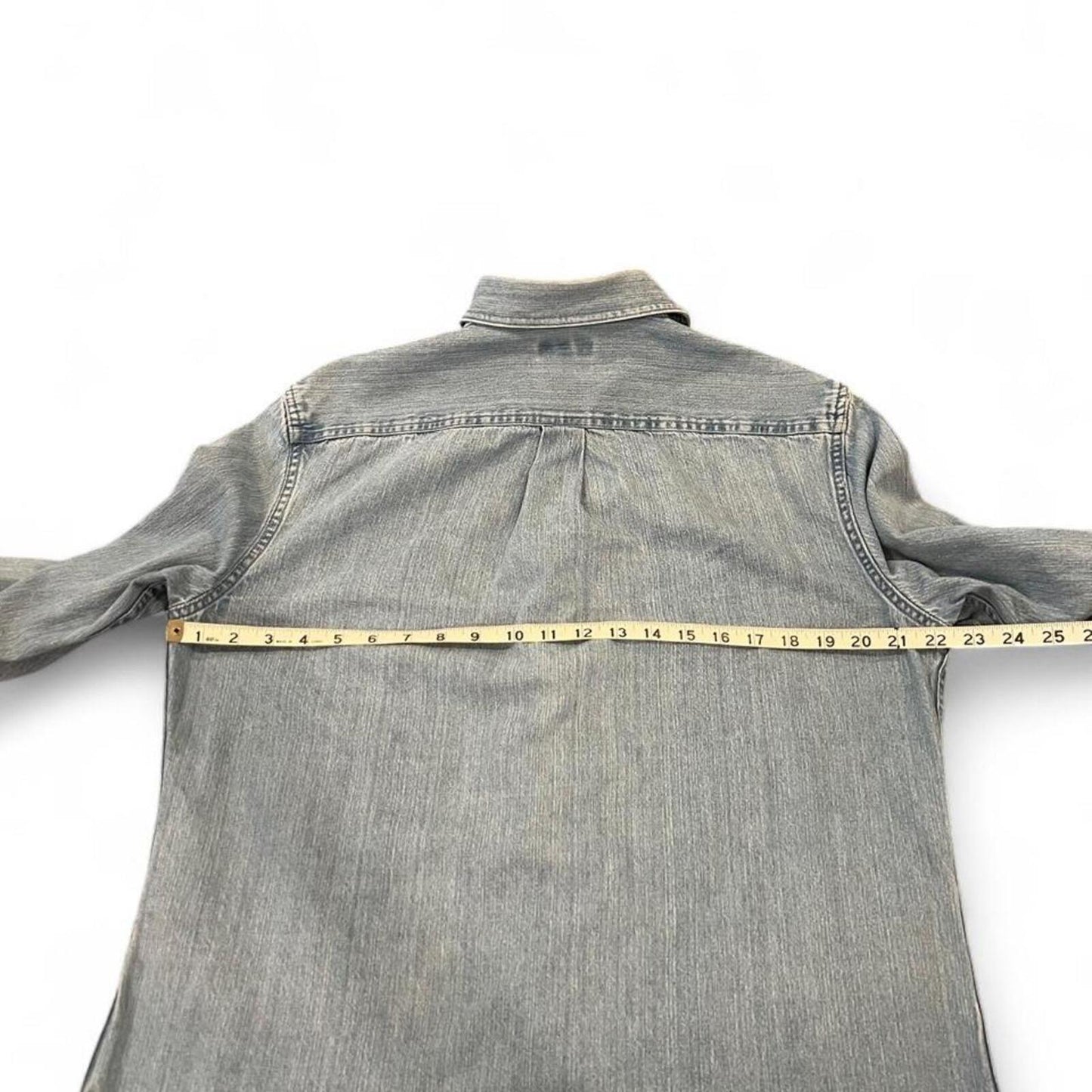 Vintage Light Wash Denim Button Up Shirt Oversized 90s Y2K
