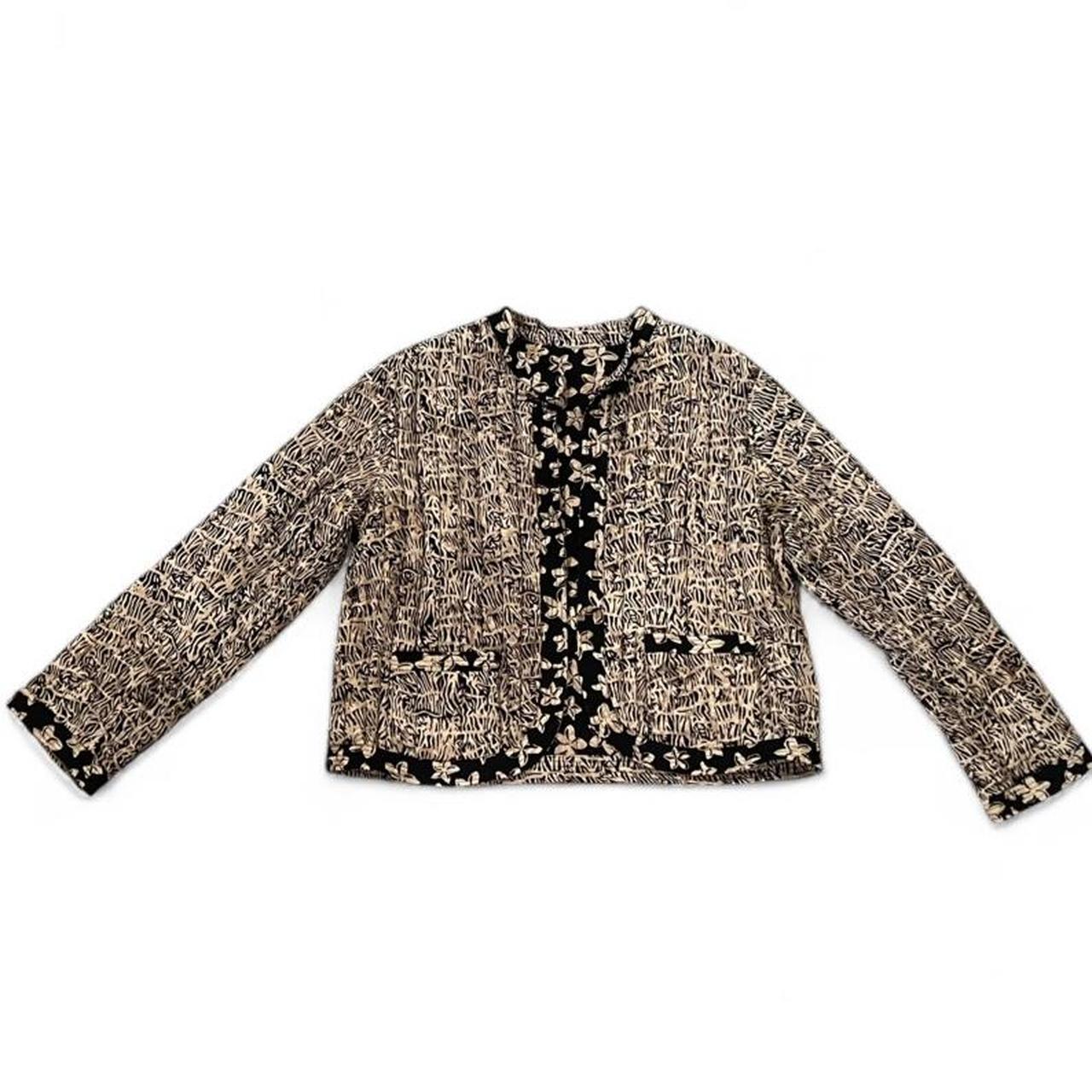 Vintage Reversible Quilted Jacket Floral Batik Lightweight