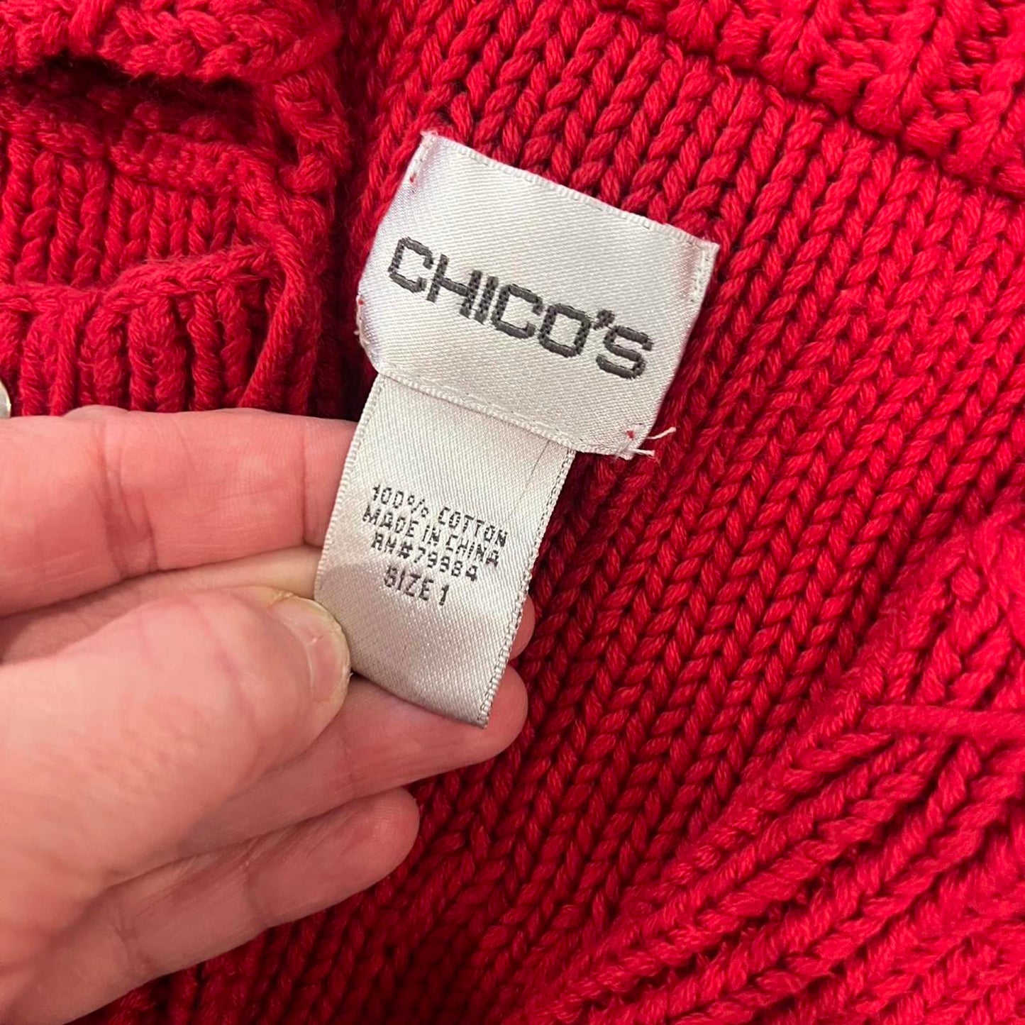 Vintage 90’s Red Cotton Knit Cardigan