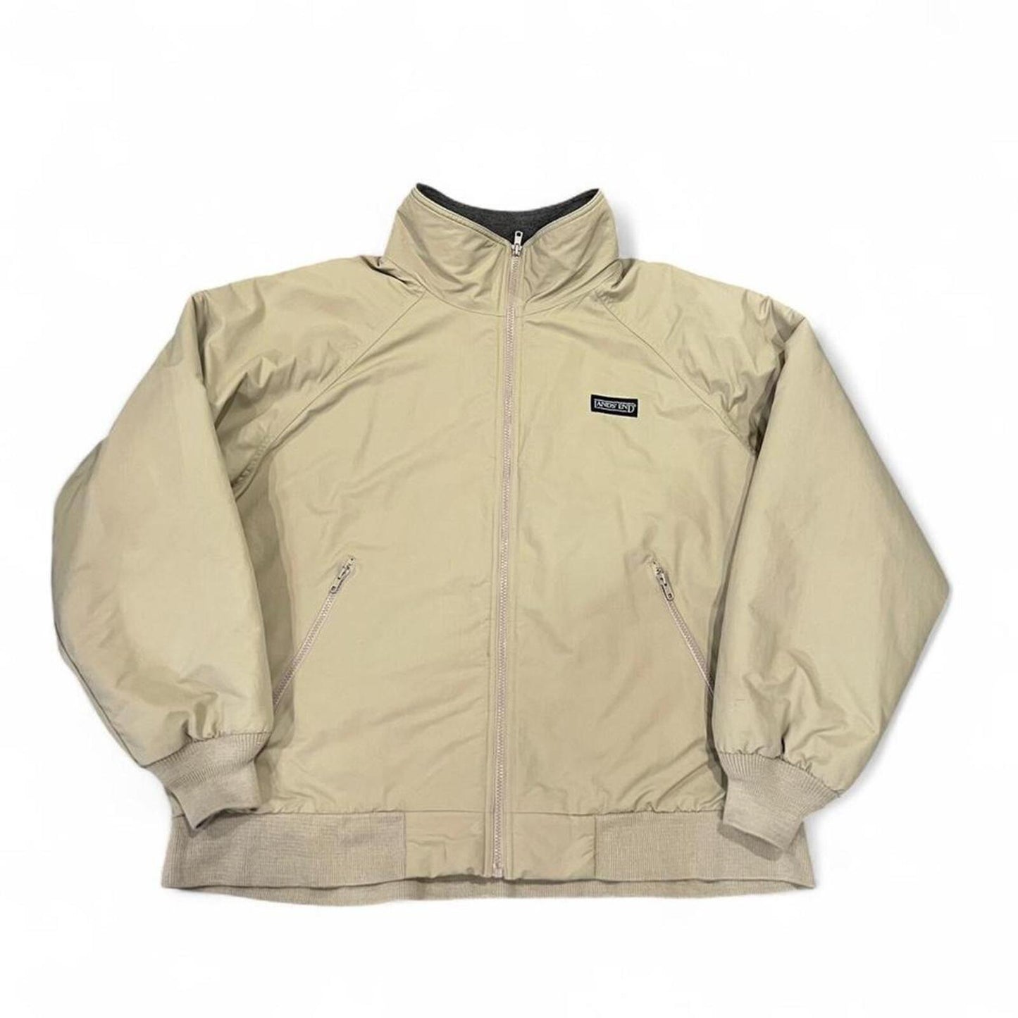 Vintage 90s Lands’ End Fleece Lined Bomber Jacket XL