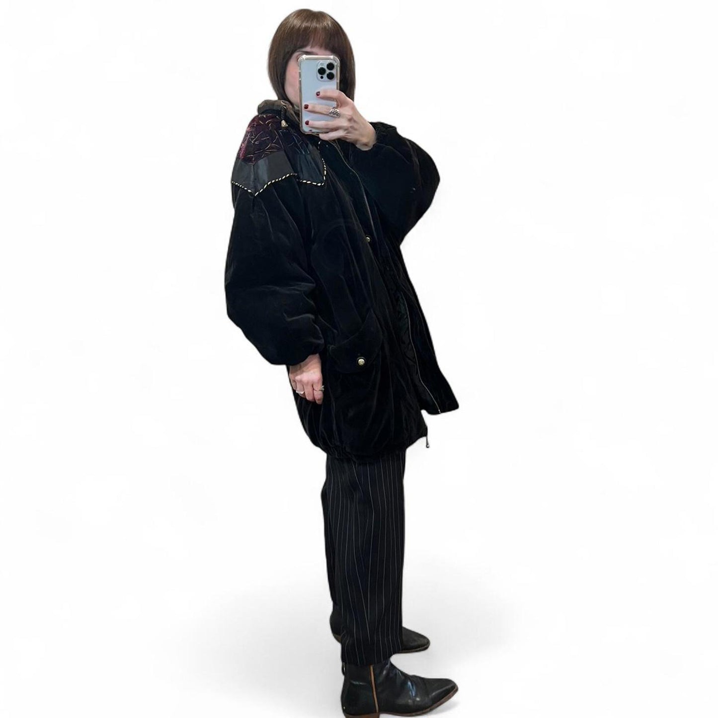 Vintage 90s Velvet Puffer Jacket