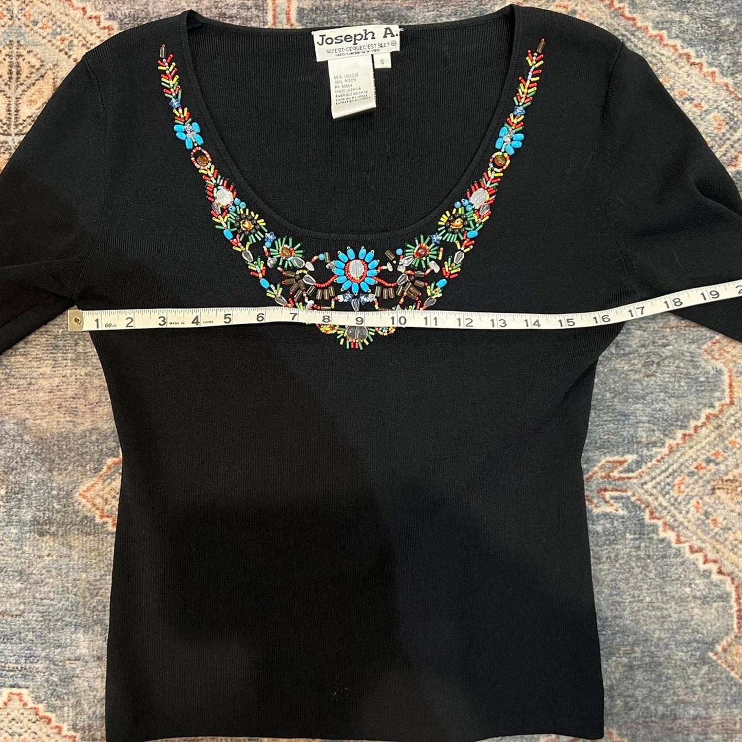 Vintage Y2K Beaded Scoop Neck Top