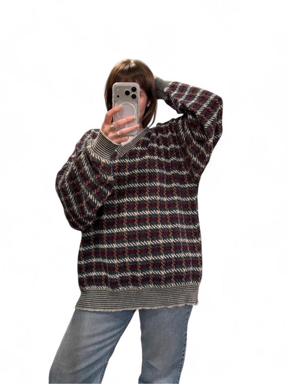 Vintage Bill Blass 90s Oversized V-Neck Sweater