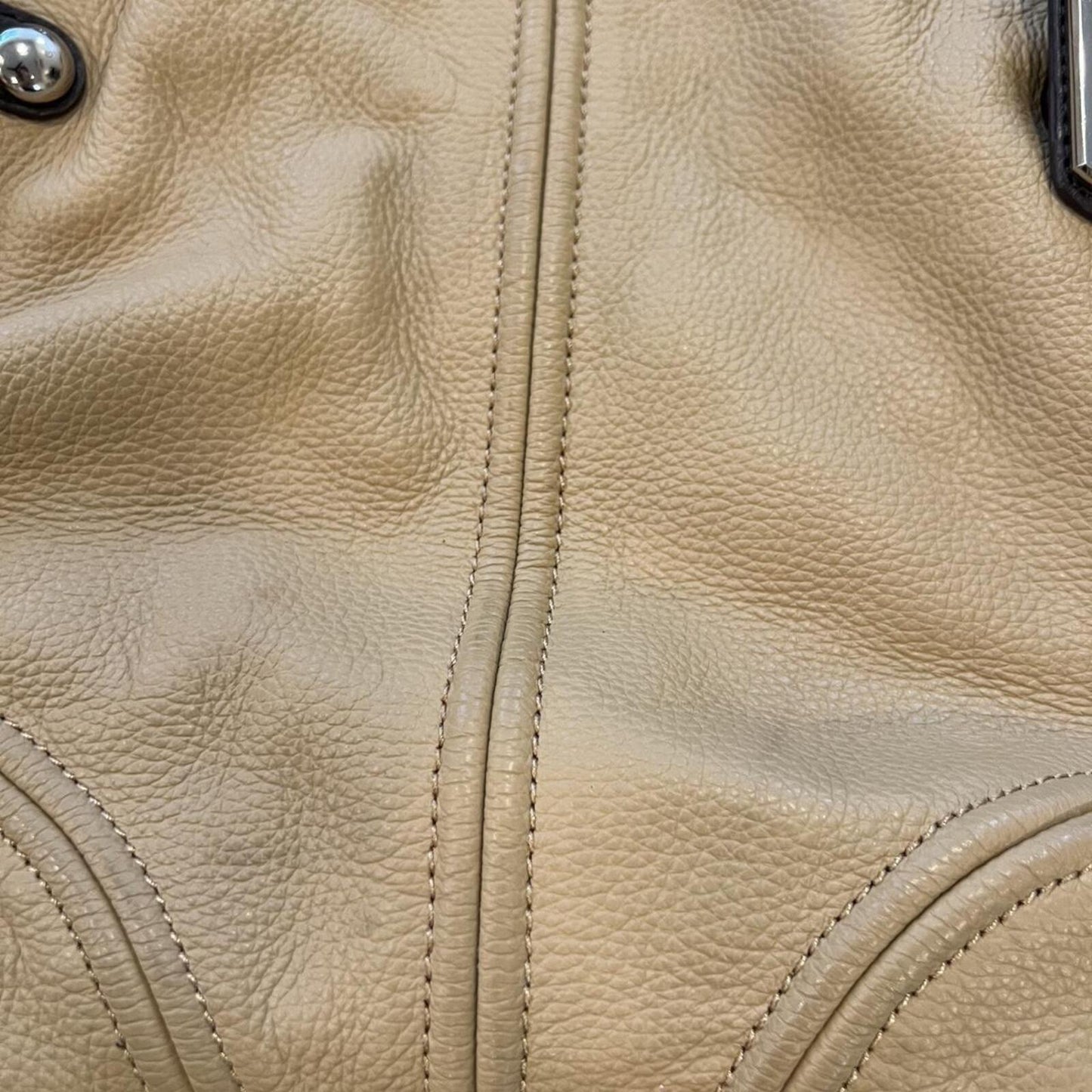 Vintage Y2K Tan Leather Shoulder Bag Studded Straps