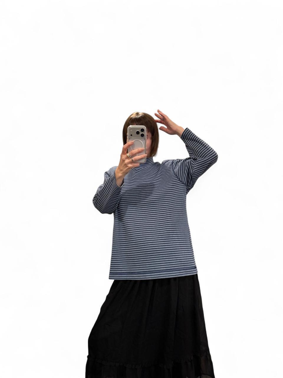 Vintage Janzen Striped Mock Neck Long Sleeve