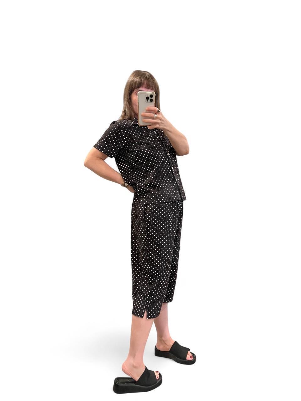 Vintage 90s Polka Dot Matching Capri Set
