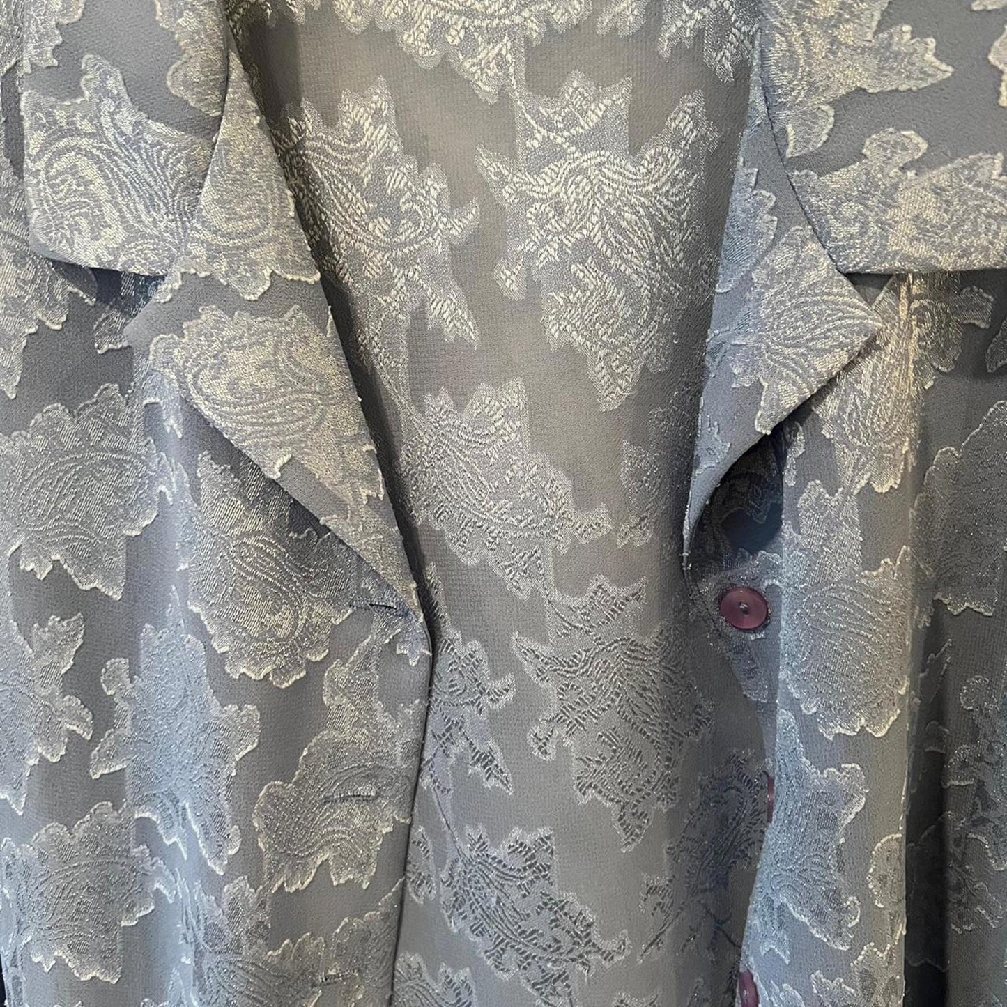 Vintage 90s Sheer Jacquard Button-Up Tunic