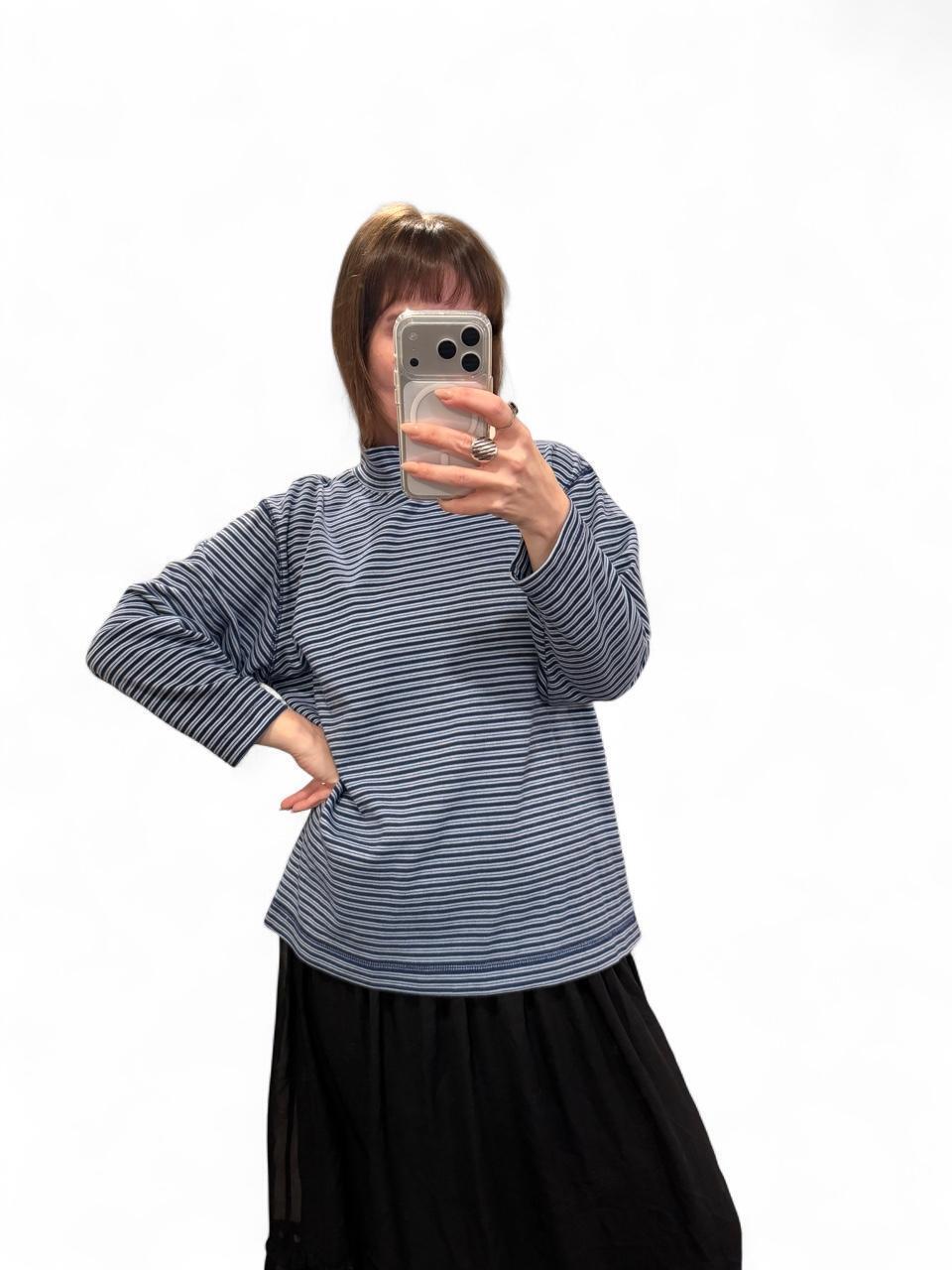 Vintage Janzen Striped Mock Neck Long Sleeve