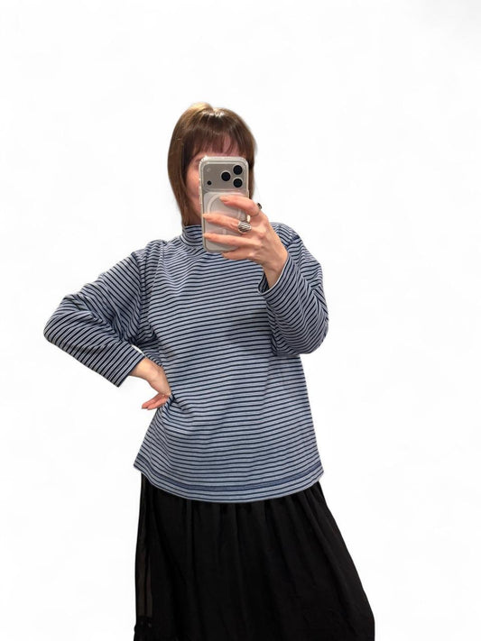 Vintage Janzen Striped Mock Neck Long Sleeve
