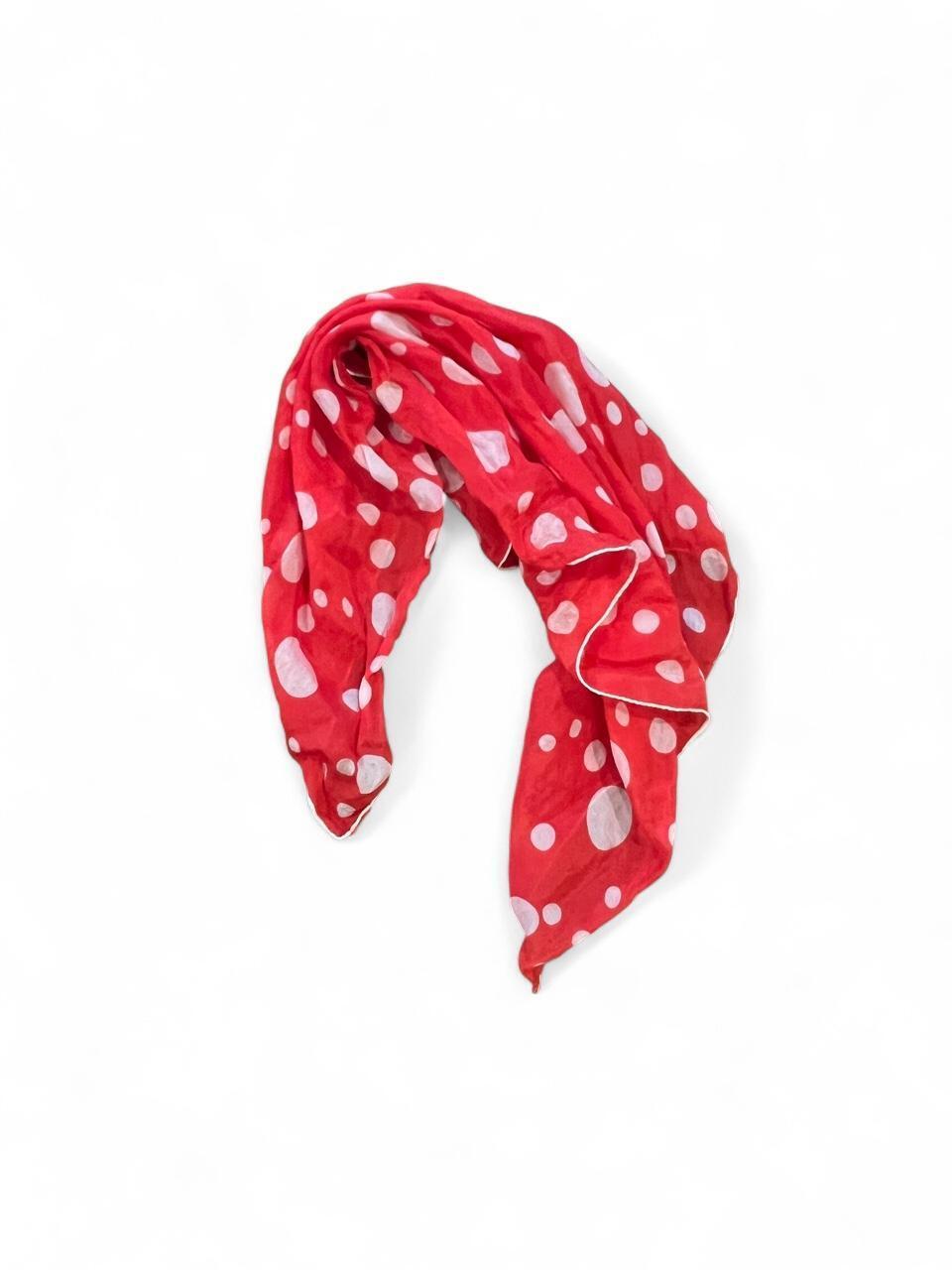 Vintage Red Polka Dot Silk Hair Scarf Bandana