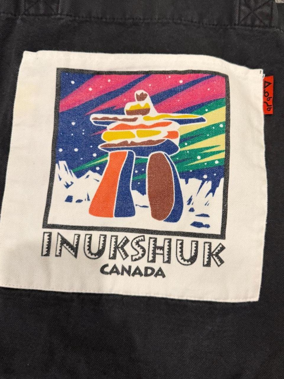 Vintage Inukshuk Canada Black Canvas Tote Bag