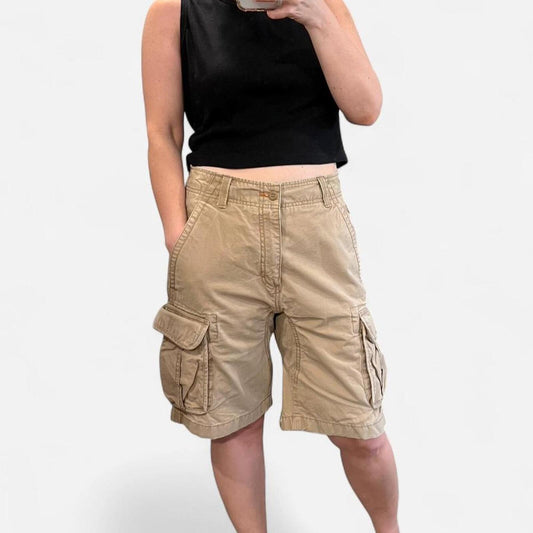 Vintage Y2K Khaki Cargo Shorts Utility Baggy Fit