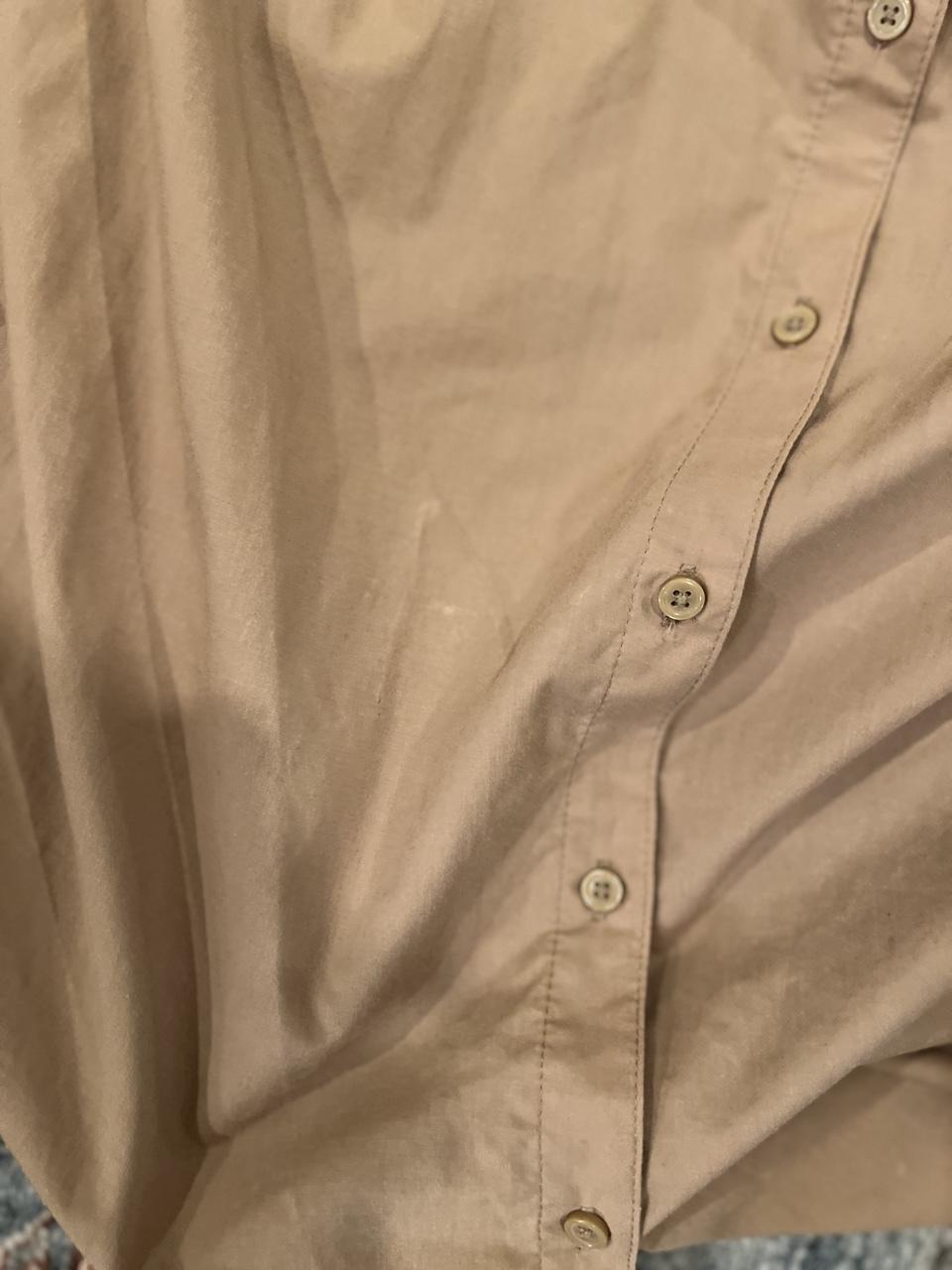 Vintage Y2K Oversized Tan Button-Up Shirt