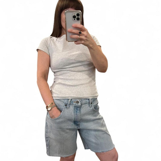 Wrangler Cutoff Denim Shorts Light Wash Y2K Jorts Skater Baggy