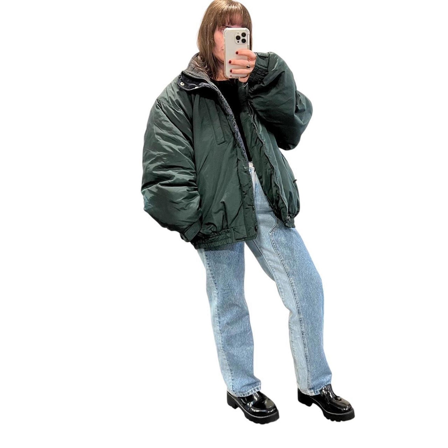 Vintage 90’s Forest Green Bomber Puffer Jacket