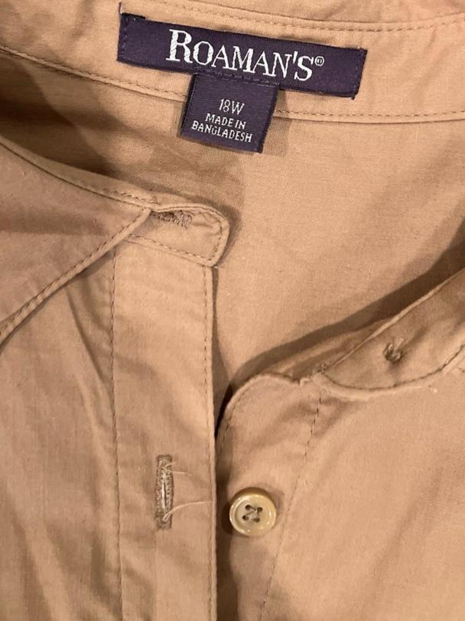 Vintage Y2K Oversized Tan Button-Up Shirt
