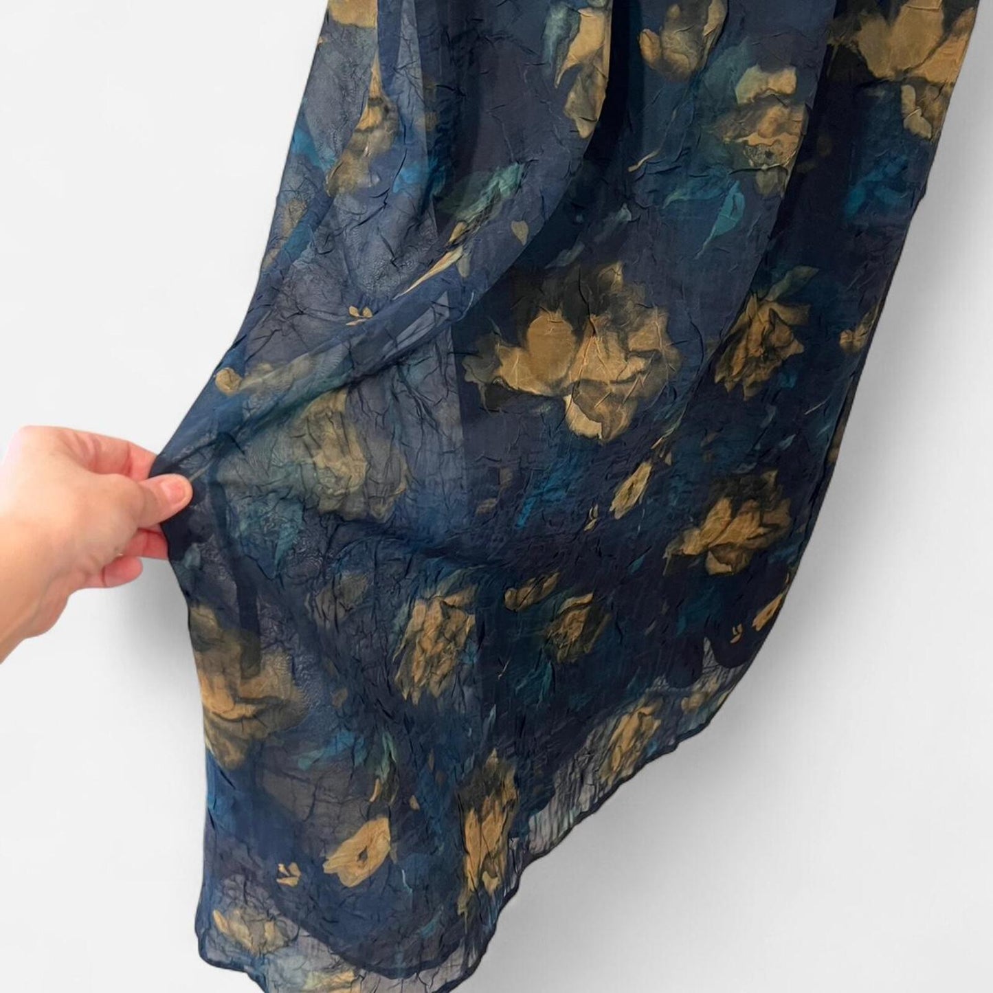 Vintage 90s Romantic Sheer Layer Floral Maxi Dress