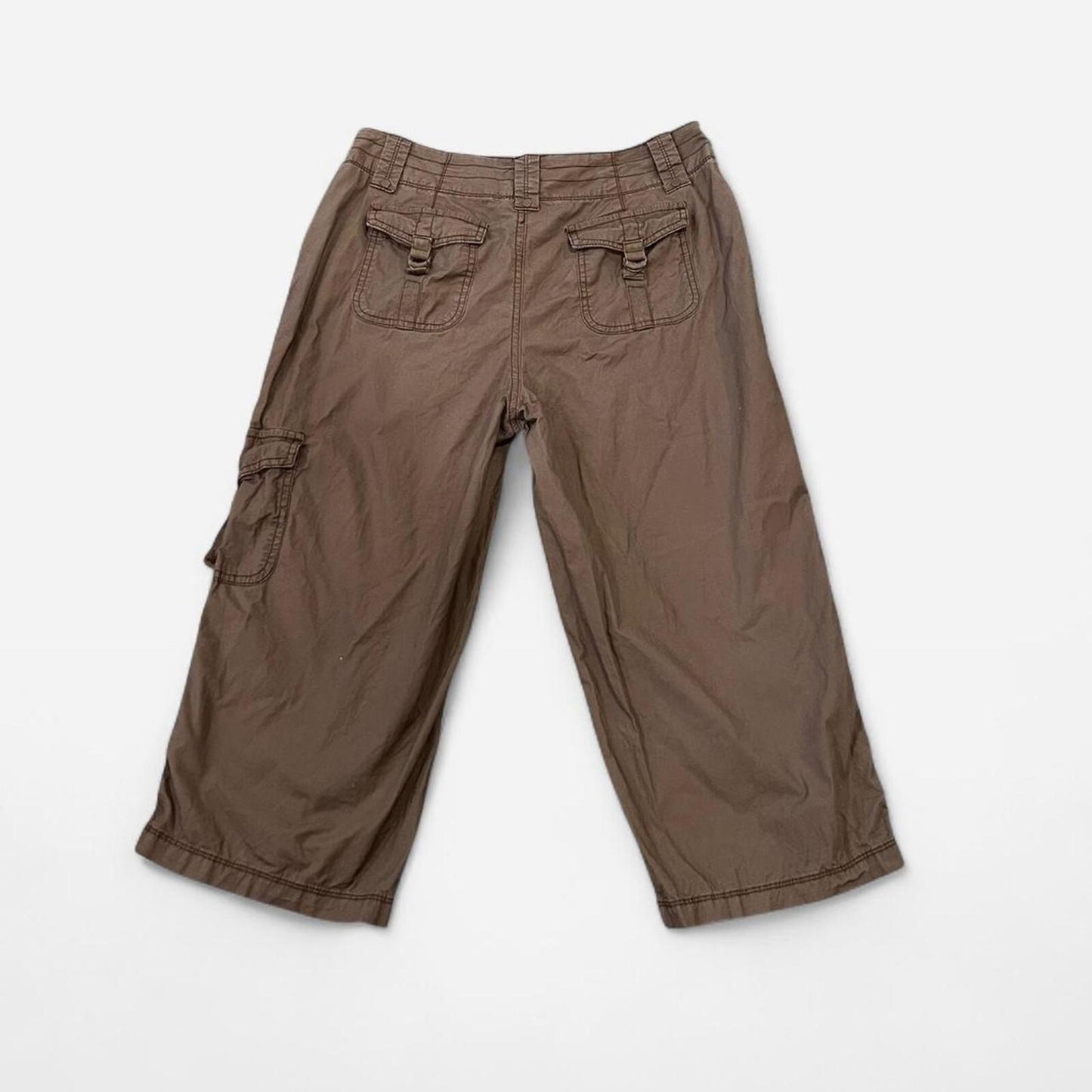 Y2K Brown Cargo Capri Pants