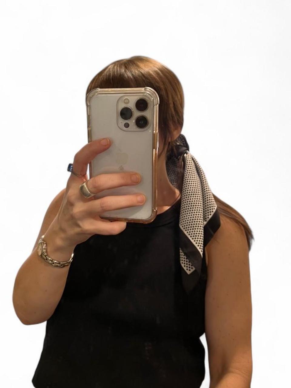 Vintage Black & White Polka Dot Square Scarf