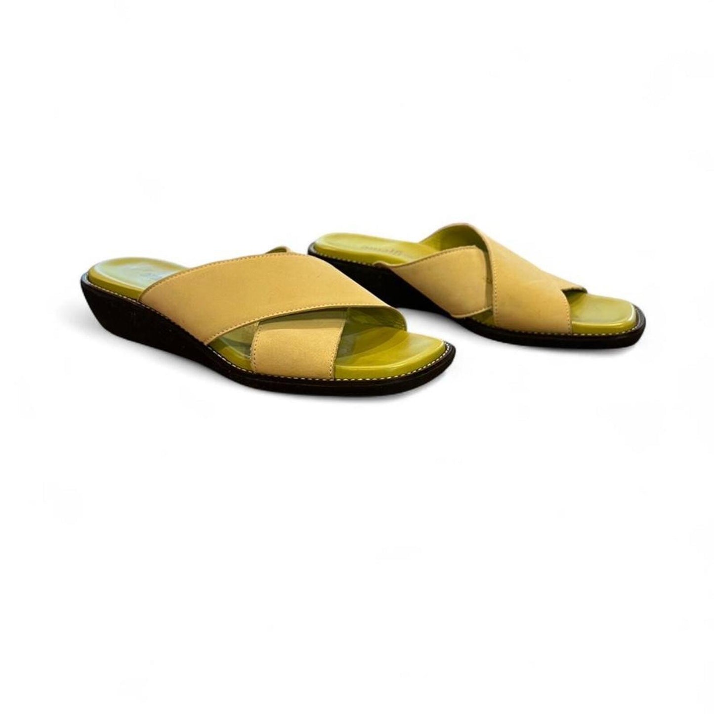 Vintage Y2K Lime Green Slide Sandals