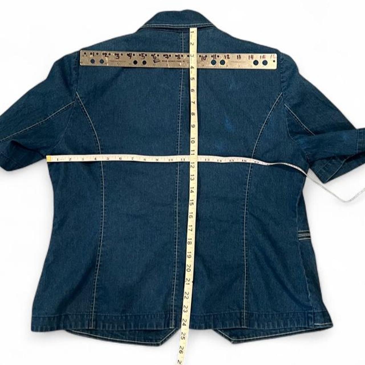 Vintage Y2K Dark Wash Denim Button Front Utility Top