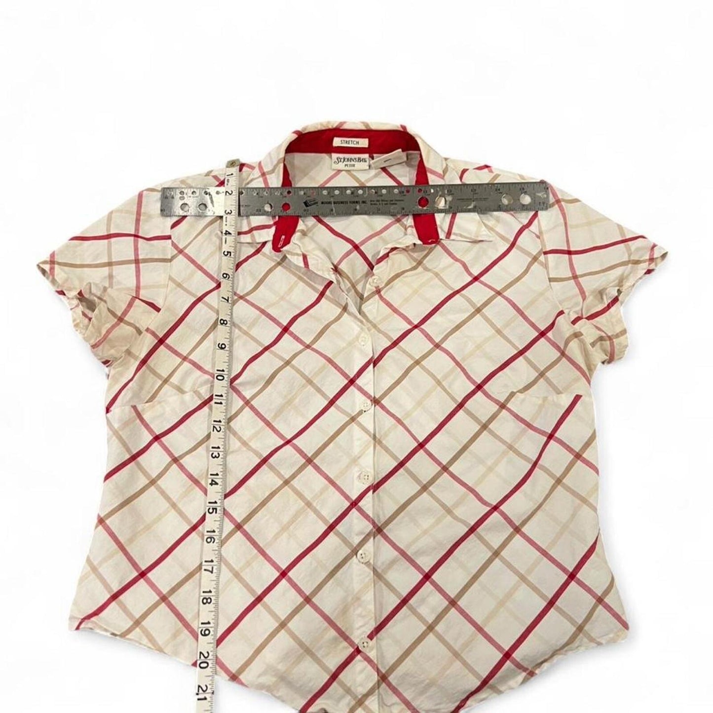 Vintage Y2K Plaid Short Sleeve Button Up Top
