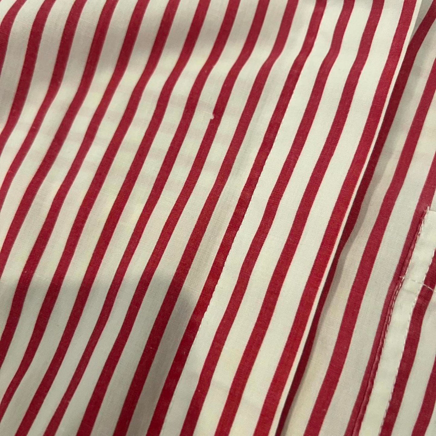 Vintage Red Stripe Embroidered Button Down