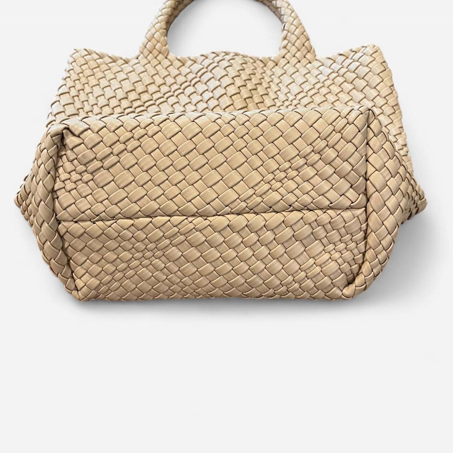 Woven Beige Tote Bag