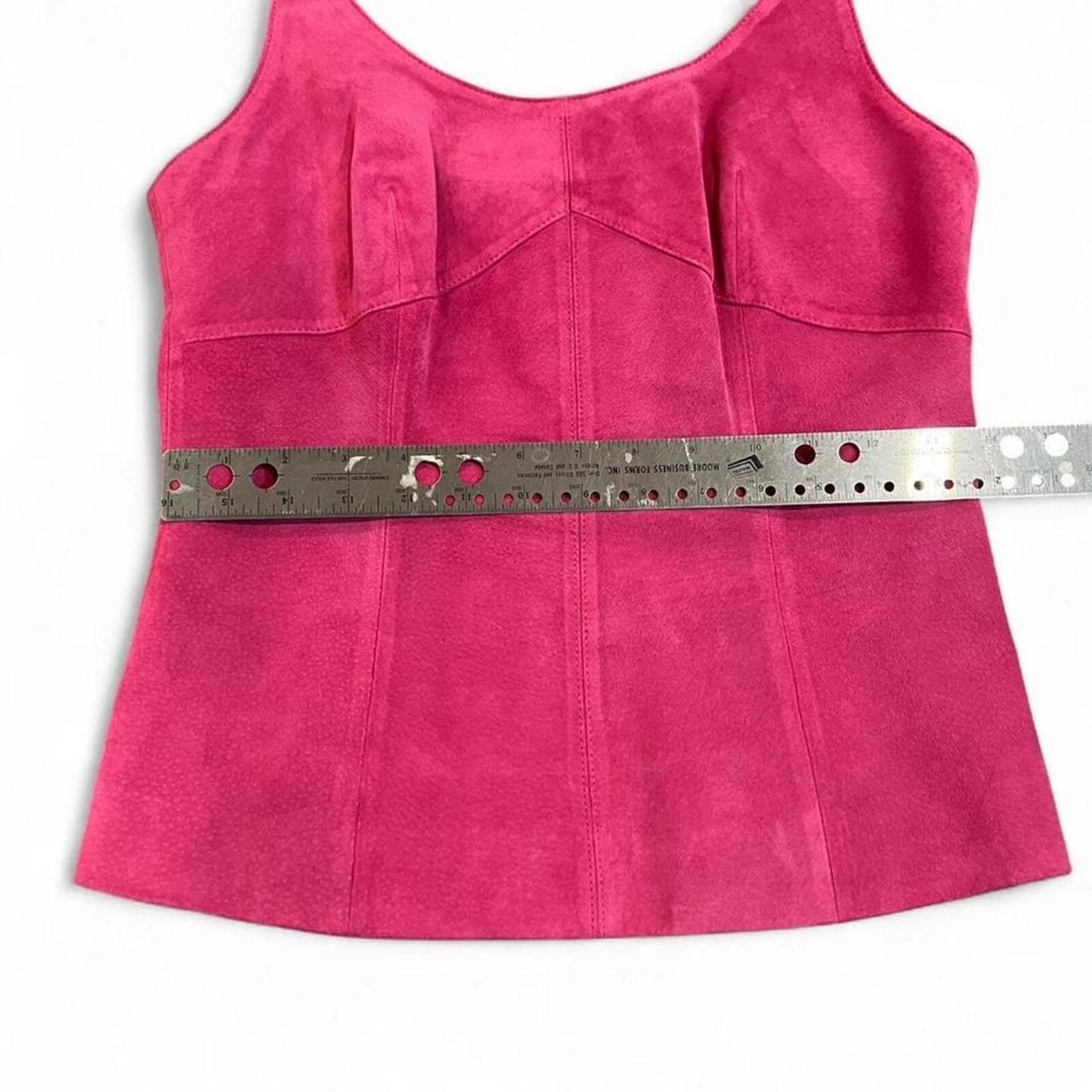 Vintage Y2K Pink Suede Leather Tank Top