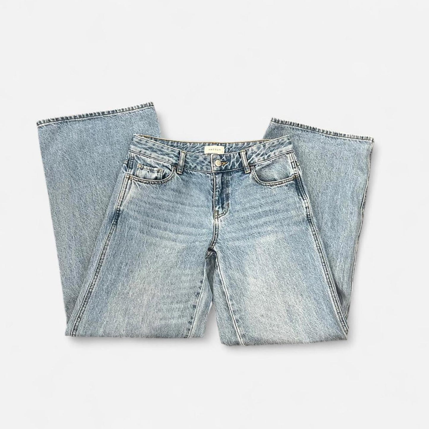 Y2K Low Rise Baggy Jeans Light Wash Wide Leg