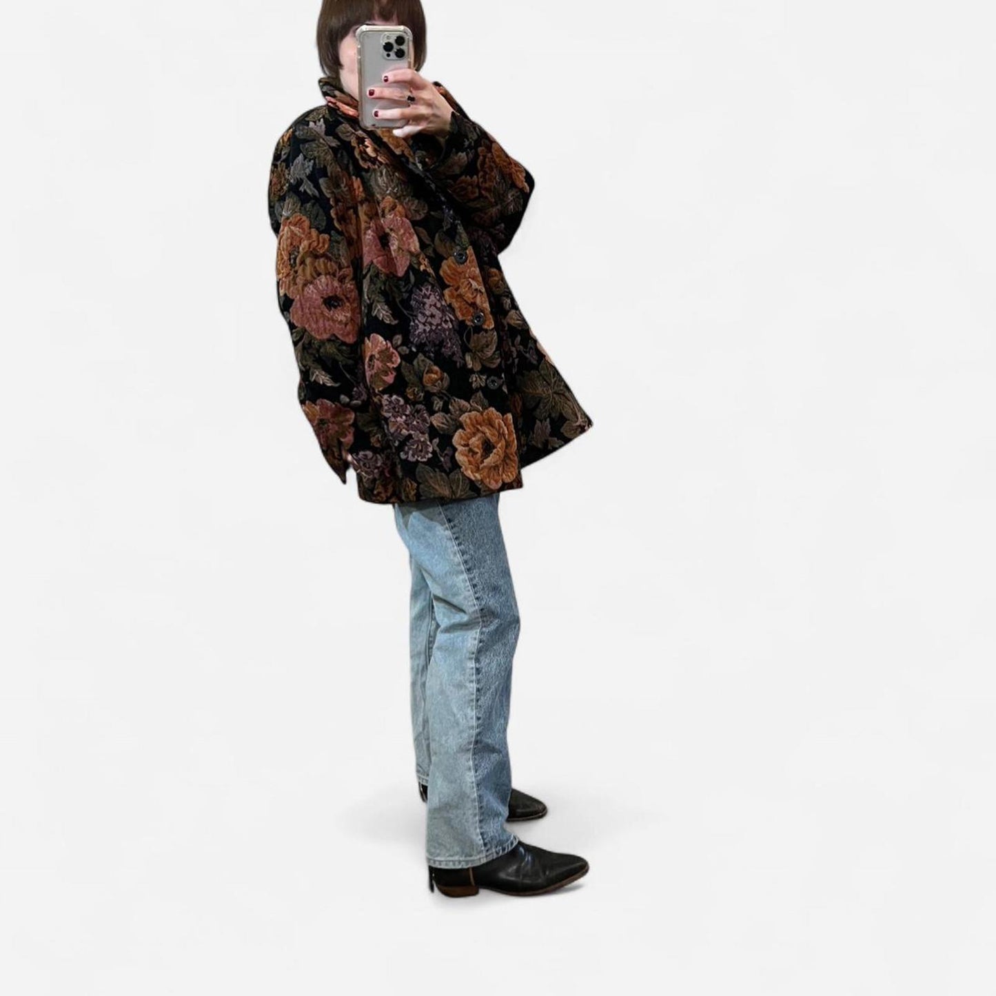 Vintage Y2K Floral Tapestry Jacket