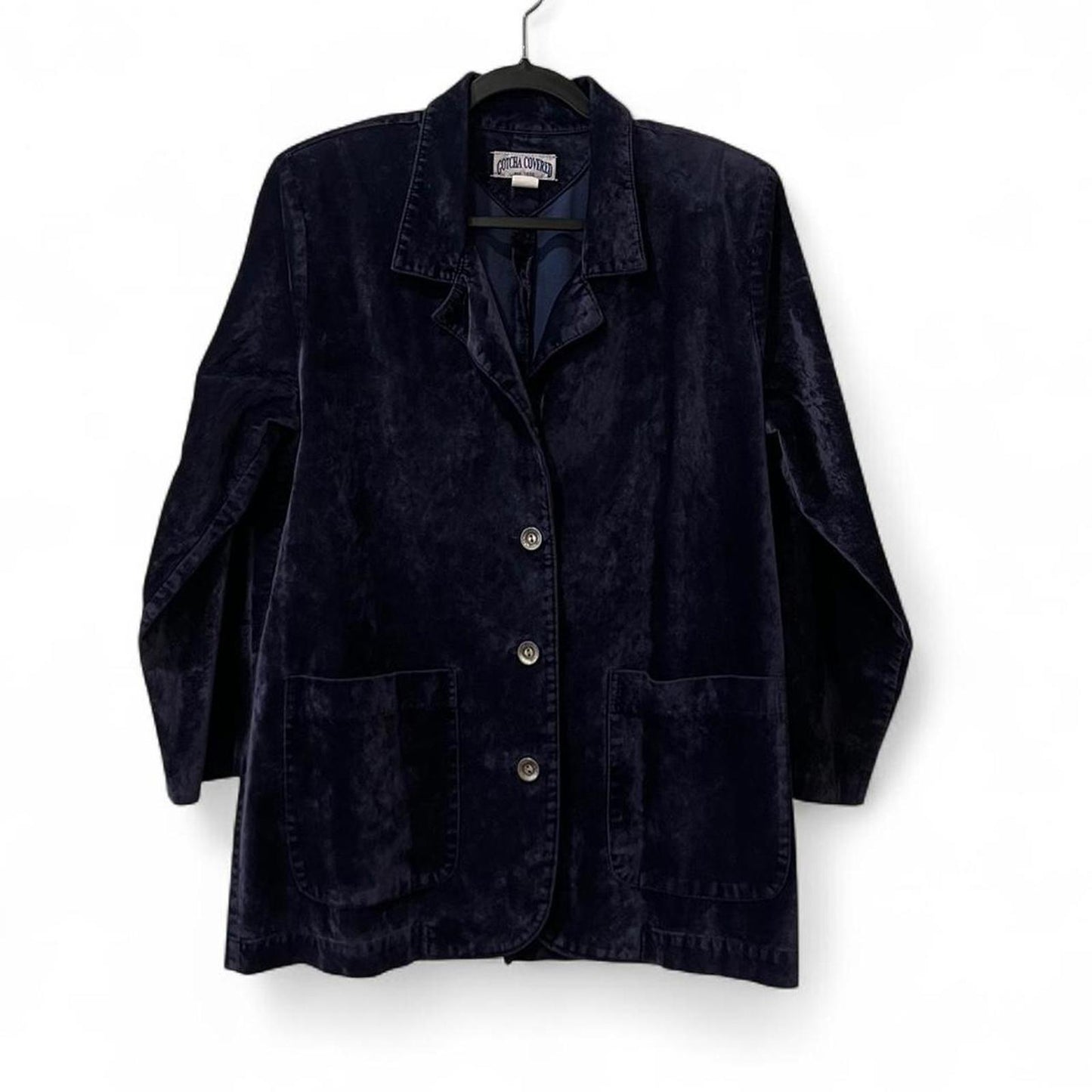 Vintage Navy Velvet Blazer Jacket M