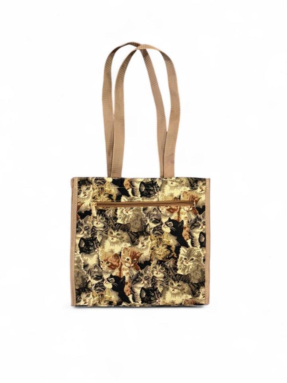 Vintage Cat Tapestry Shoulder Tote Bag