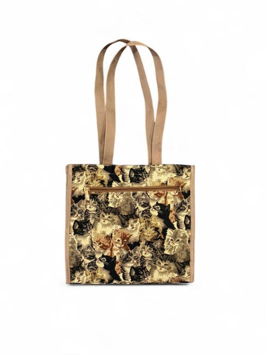 Vintage Cat Tapestry Shoulder Tote Bag