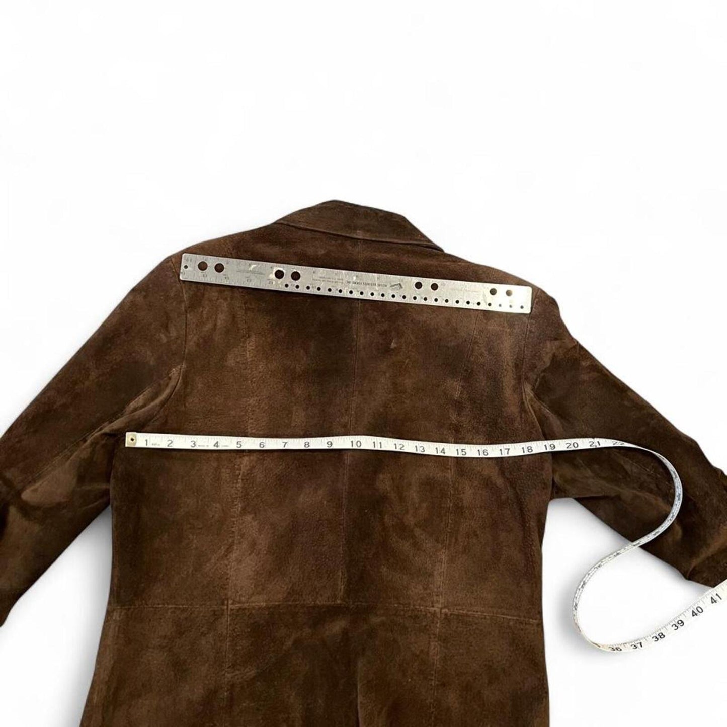 Vintage Brown Suede Leather Blazer Jacket 90s Minimalist Boho