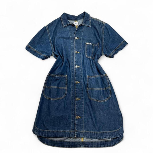 Vintage Lee Denim Button Up Dress Workwear Style