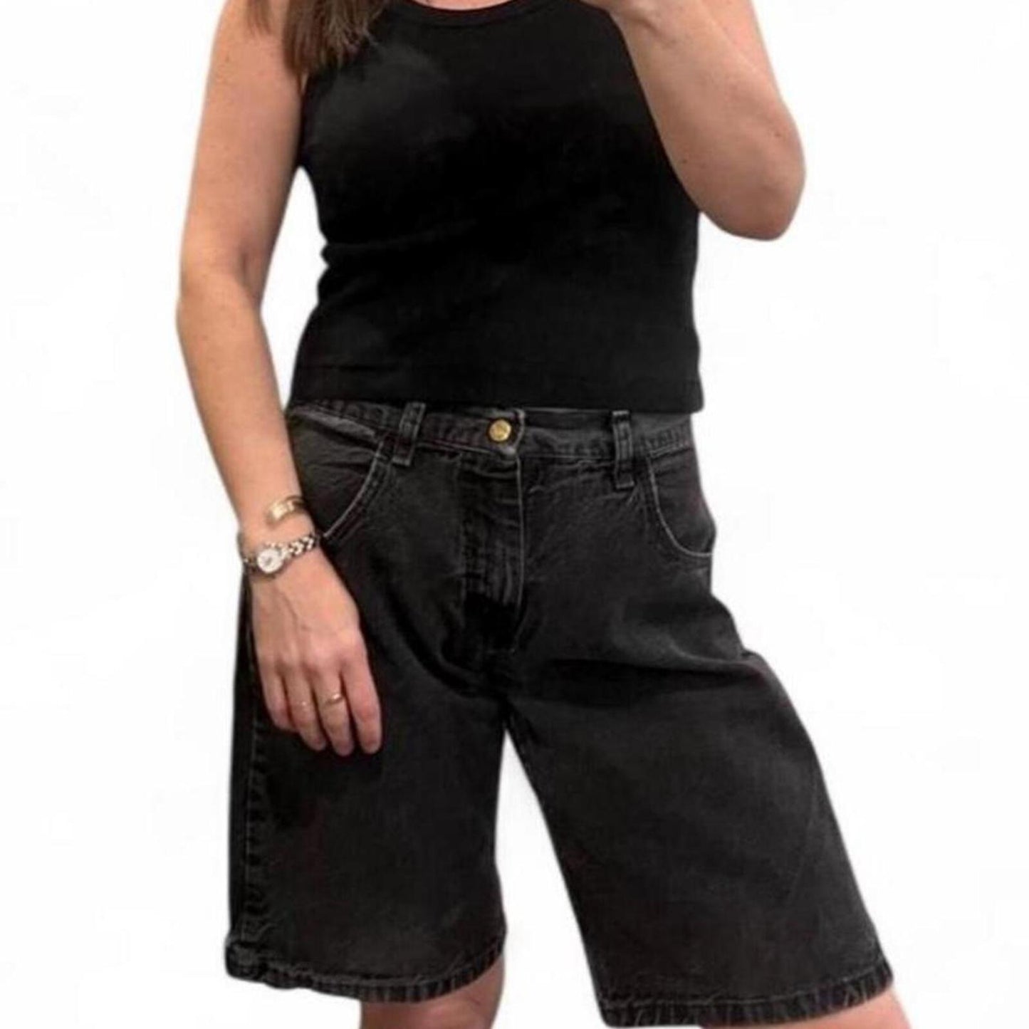 Vintage Y2K Black Denim Jorts Shorts