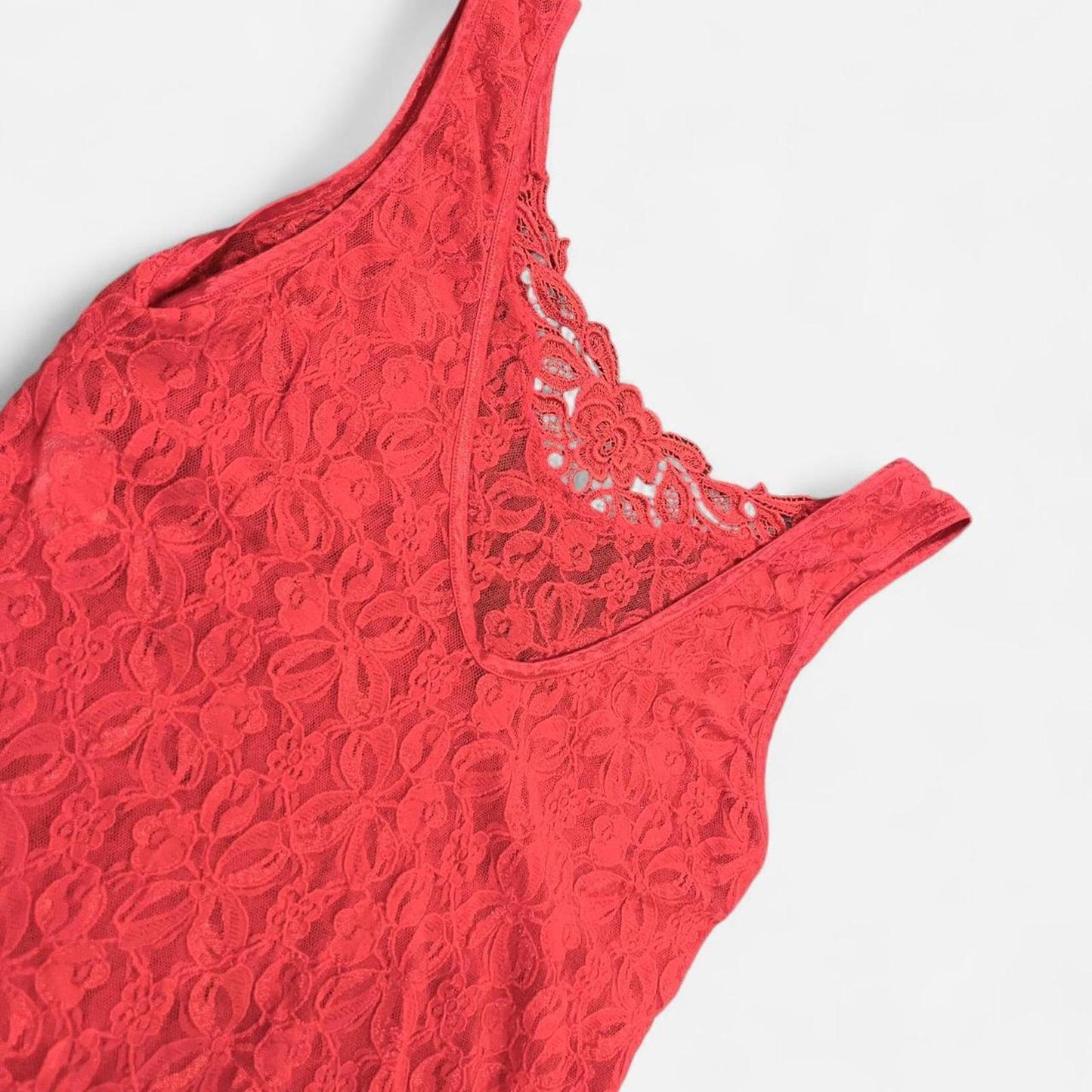 Vintage Y2K Red Lace Tank Top
