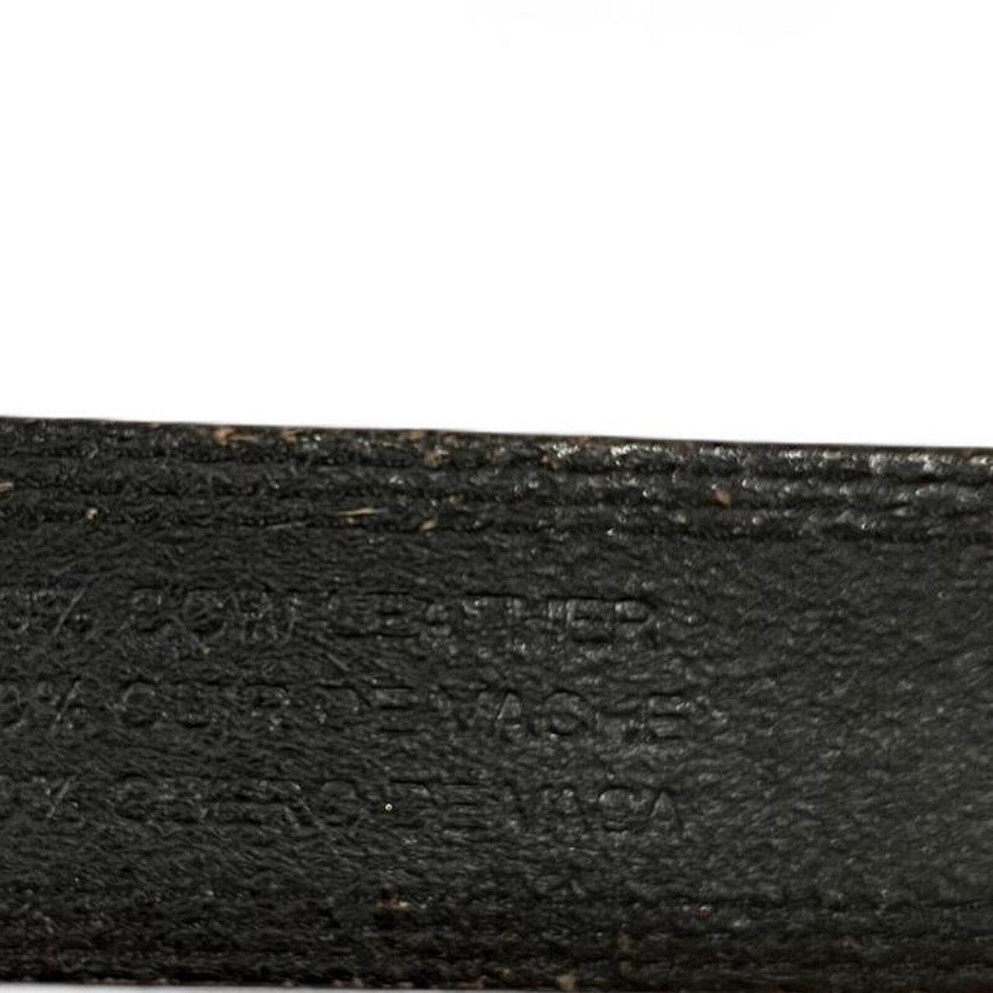 Urban Outfitters Black Leather Belt Contrast Stitch Square Buckle Y2K