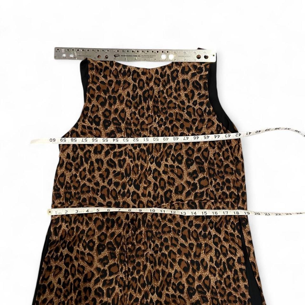 Vintage Leopard Print Maxi Dress Sheer Overlay Sleeveless Dress