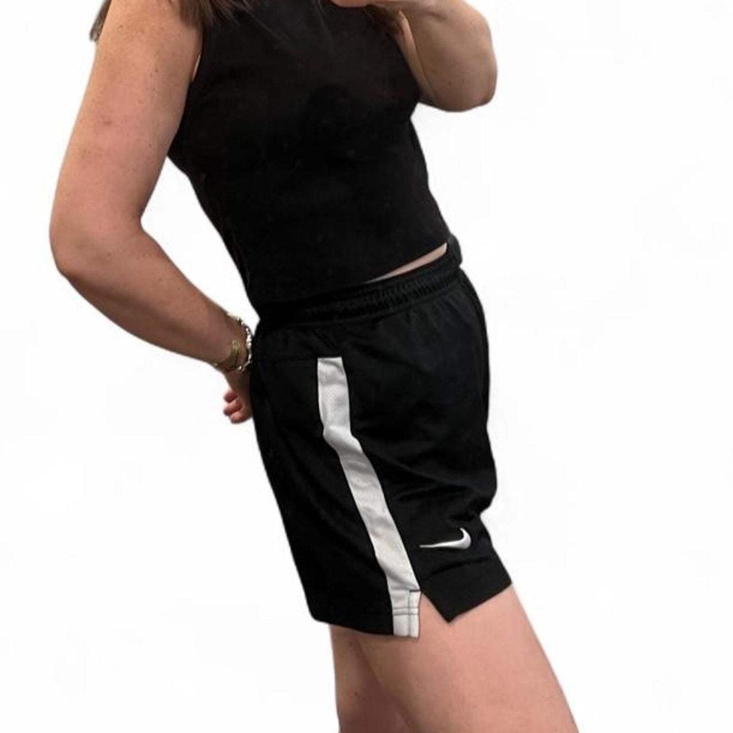 Nike Y2K Black White Mini Shorts Sporty Summer S